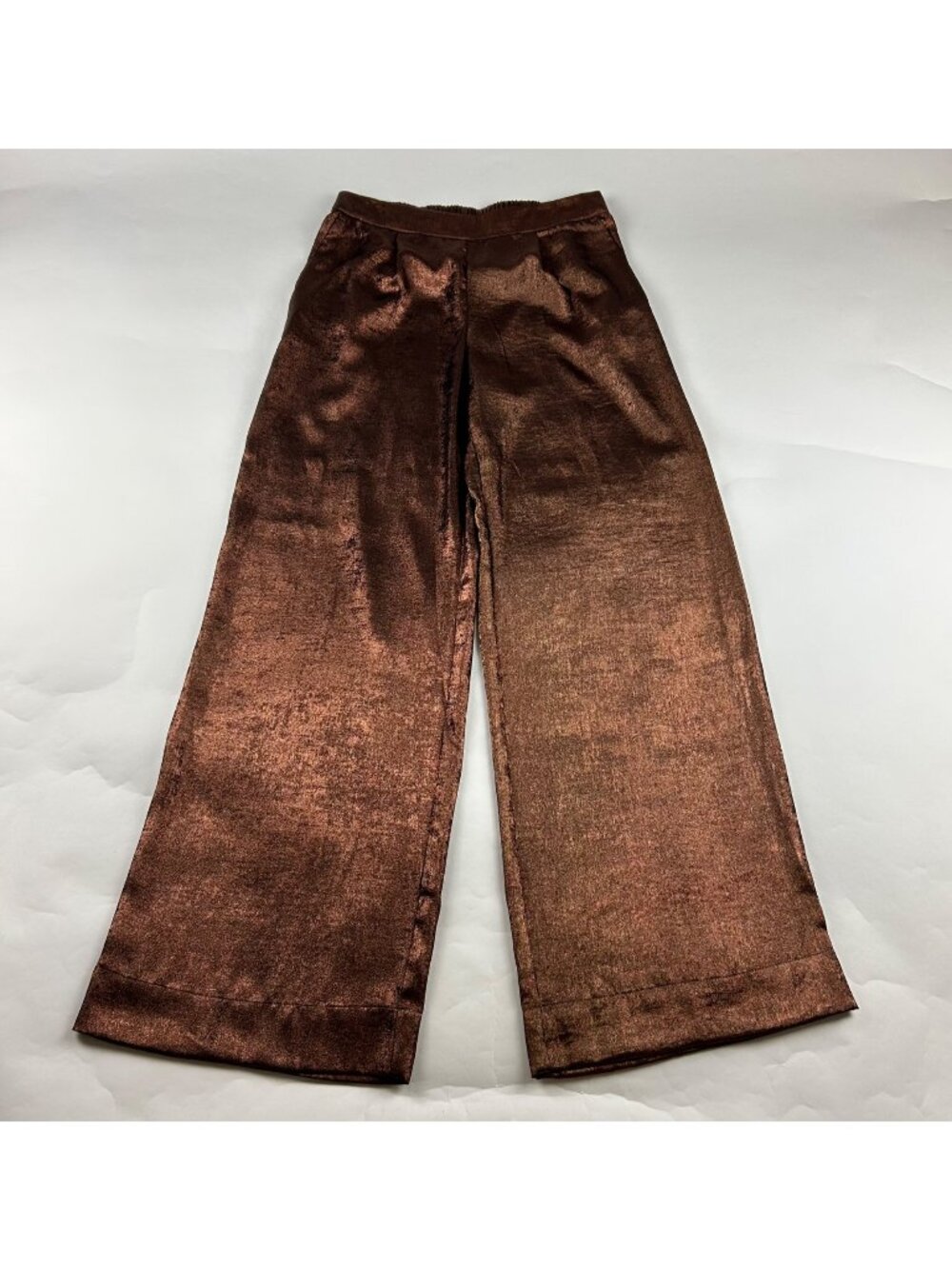 A New Day Shiny Copper Wide Leg Pull On Pant S - Picture 1 of 7